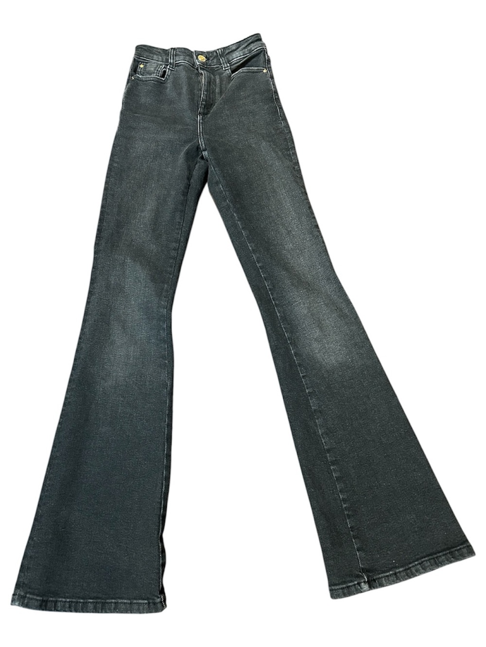 Good American Black Flare Wide-Leg Jeans